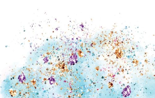 Cloud Baby Shower Fingerprint Guest Book for a boy - with purple and gold sparkles