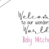 Welcome to our wonderful world baby shower guest book - Pink text closeup