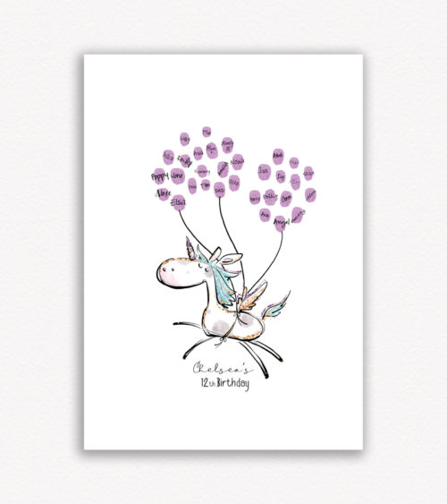 Horsecorn Childs Birthday Fingerprint Guest Book