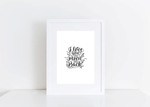 Love you to the moon and back - valentines gift - instant download